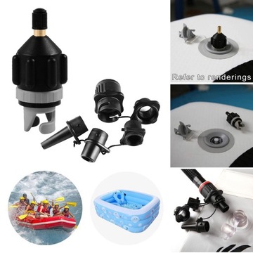 Адаптер воздушного клапана для надувной лодки Адаптер воздушного клапана для весла для каяка, черный