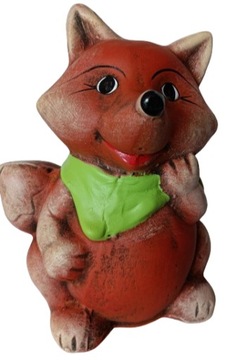 Figurka dekoracja ogrodowa z gliny Lisek