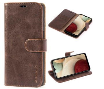 Mulbess Etui z klapką portfel do Samsung Galaxy S4 ciemny brąz ekoskóra