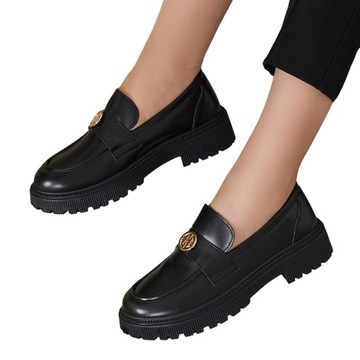 CZARNE MOKASYNY DAMSKIE SEFFOLIA 40