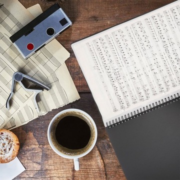 Папка-переплет А4 «МУЗЫКА» Папка на кольцах ЧЕРНАЯ НОТА