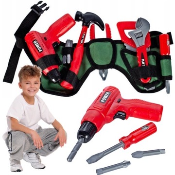 ИГРУШЕЧНЫЕ ИНСТРУМЕНТЫ МАСТЕРСКАЯ детская ОТВЕРТКА ДРЕЛЬ ИНСТРУМЕНТ РЕМЕНЬ