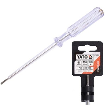 ТЕСТЕР НАПРЯЖЕНИЯ YATO 125В-250В 3x190мм ИНДИКАТОР