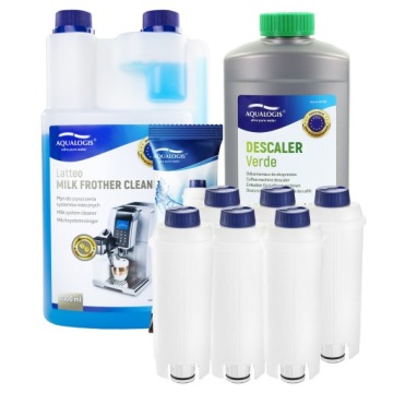 6x Filtr do kávovaru Delonghi AL-S002 Tekutina Latteo 1L Odvápňovač 1L