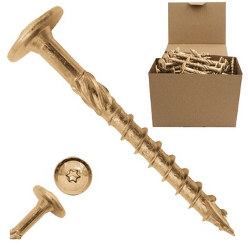 WKRĘTY CIESIELSKIE DO DREWNA 6x80 TALERZOWE TORX 100szt WCT-06080 AZMET