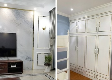 ДЕКОРАТИВНАЯ настенная планка Самоклеящаяся отделка GOLD металл 1х244см