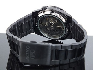 Seiko zegarek męski SNKE03K1 Automatyczny czarny z datownikiem CZARNY
