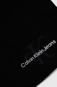 Calvin Klein Jeans czapka i szalik bawełniany kolor czarny K60K611418