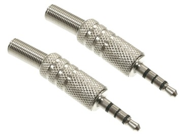 Wtyk Jack 3,5mm 4-polowy metal audio mikrofon 2szt