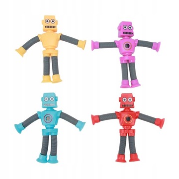 4 X ZABAWKI RURKI TUBY ROBOT Z PRZYSSAWKA
