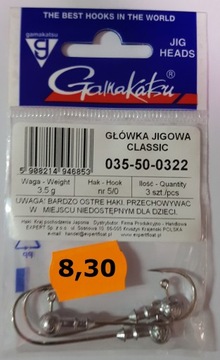 Główka jigowa Gamakatsu Classic 3,5g hak nr 5/0