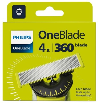 4 лезвия PHILIPS Oneblade 360, оригинальные лезвия BLADE PRO SHAR HEAD