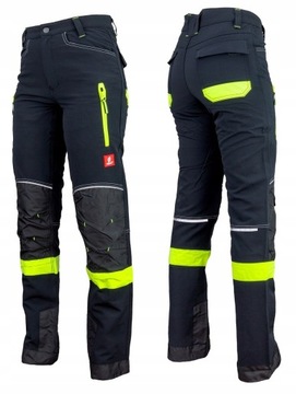 ELASTYCZNE Spodnie robocze ODBLASKOWE SOFTSHELL HV