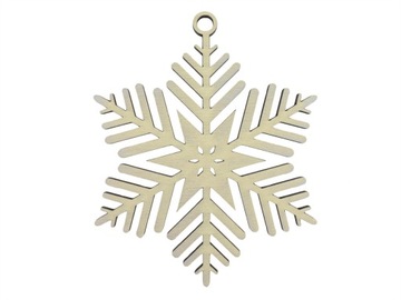 ZAWIESZKA CHOINKOWA DREWNIANA ŚNIEŻYNKA 10cm