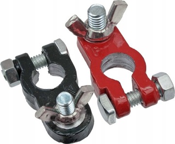 ZESTAW KLEMY DO AKUMULATORA MOTYLKOWE UNIWERSALNE ZACISKI OCZKOWE