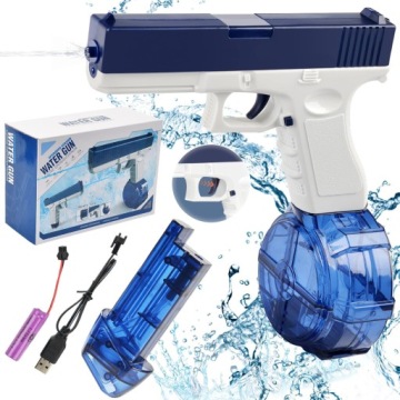 АВТОМАТИЧЕСКИЙ ЭЛЕКТРИЧЕСКИЙ ВОДЯНОЙ ПИСТОЛЕТ GLOCK, С ДВУМЯ МАГАЗИНАМИ, АККУМУЛЯТОРОМ