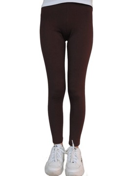 Legginsy Getry Gładkie Klasyczne BRĄZOWE r.164