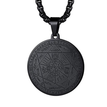 NASZYJNIK TALIZMAN 7 ANIOŁÓW ARCHANIOŁÓW SZCZĘŚCIA PIECZĘĆ AMULET STAL 316L