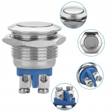 5 SZT PRZYCISK CHWILOWY WODOODPORNY MAJSTERKOWANI 16MM 250V