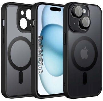 ETUI DO IPHONE 15 PLUS WZMACNIANE 360° MATOWE DO MAGSAFE OCHRONA APARATU