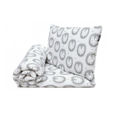 Постельное белье хлопковое с наполнителем для малышей 60х75 см - Ежики