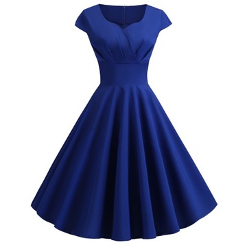 Summer Dress Women Hepburn Vintage Rockabilly Pin, S
