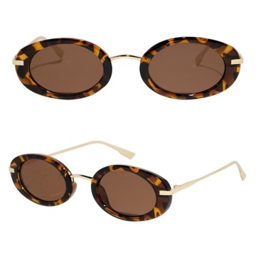 Okulary Przeciwsłoneczne Damskie Owalne Retro Boho