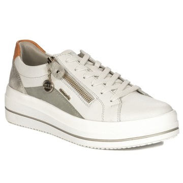 Remonte Sneakersy damskie skórzane White Combi białe D1C01-81 r.40
