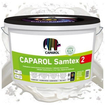 Farba Lateksowa Biała Matowa Odporna na Ścieranie CAPAROL Samtex 2 2,5L