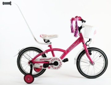 Детский велосипед BMX ROSES 16 White and Pink + боковые колеса