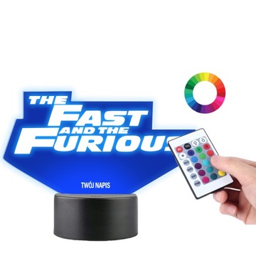 Lampka na Biurko Statuetka Szybcy i Wściekli Napis