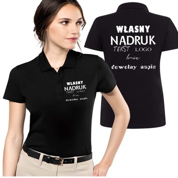 KOSZULKA POLO DAMSKA Z WŁASNYM NADRUKIEM LOGO NAPIS TEKST roz.XL