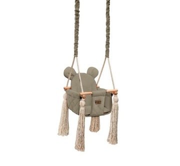 HUŚTAWKA DREWNIANA DLA DZIECI 6 MSC+ BABYSTEPS VINTAGE BEIGE