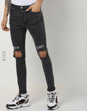 JEANS SKINNY XPK TTN__W28 BRAVE SOUL SPODNIE