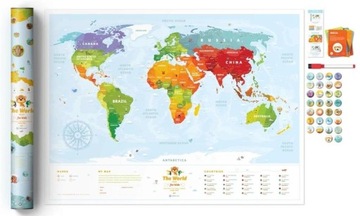 MAPA ŚWIAT TRAVEL MAP KIDS SIGHTS