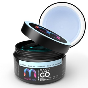 MaluLac EasyGo CLEAR гель для наращивания ногтей 45г