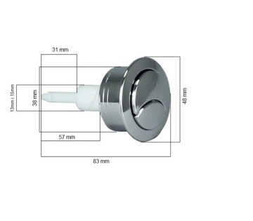 КНОПКА ПРОМЫВАНИЯ 3/6L ХРОМ.
