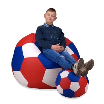 Trójkolorowa PUFA PIŁKA 100cm+ Podnóżek EPS EGATO