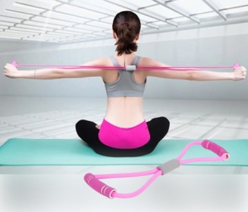 Эспандер резиновый эспандер для фитнеса, упражнений на руки и ноги, розовый