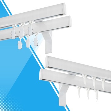 ДВУХМЕСТНЫЙ ШТОР 140см АЛЮМИНИЕВЫЙ ПОТОЛОЧНЫЙ рейка KOWALSKI