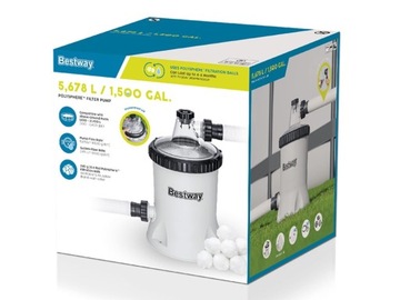 Pompa Filtrująca Filtr do Basenu 5678L/h na Kulki Filtracyjne Bestway 58870
