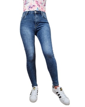 Spodnie jeansowe M'SARA klasyczne modelujące dopasowane uciągliwe rozmiary
