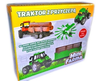 mini FARMA 3w1 TRAKTOR z PRZYCZEPĄ maszyny rolne