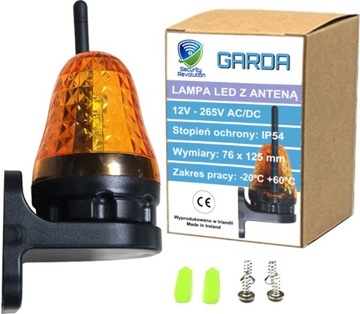 Lampa sygnalizacyjna LED do bramy - kogut z anteną, wytrzymała