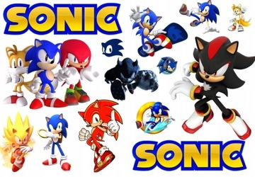 TATUAŻE ZMYWALNE DLA DZIECI SONIC DUŻO WZORÓW