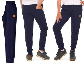 Spodnie dresowe dziewczęce SUPER JAKOŚĆ dres r.146 granat Produkt PL