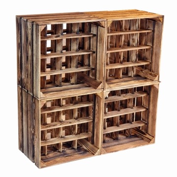 Винная полка, деревянная винная полка на 16 бутылок.