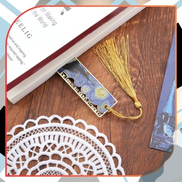 Zakładka do książki metalowa na prezent elegancka znacznik blaszka złota