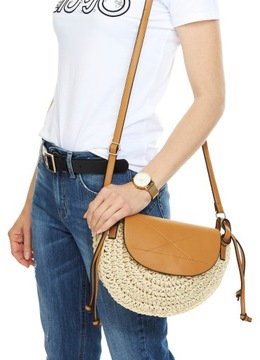 СУМКА НА ПЛЕЧО СУМКА В БОХО СОЛОМА из экокожи