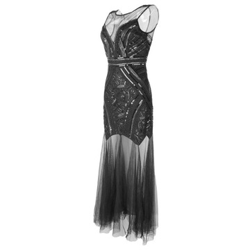 Damska sukienka bez rękawów bez pleców, czarna, XL